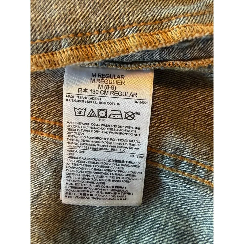 GapKids Denim Jacket Size M Blue Jean Trucker Jacket Unisex Boys Girls Classic